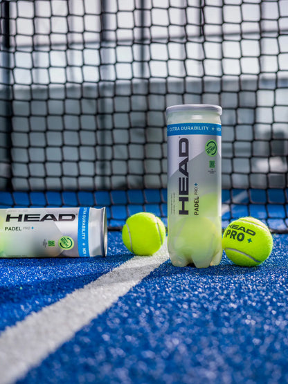 HEAD PRO+ PADEL BALLS CAN OF x3
