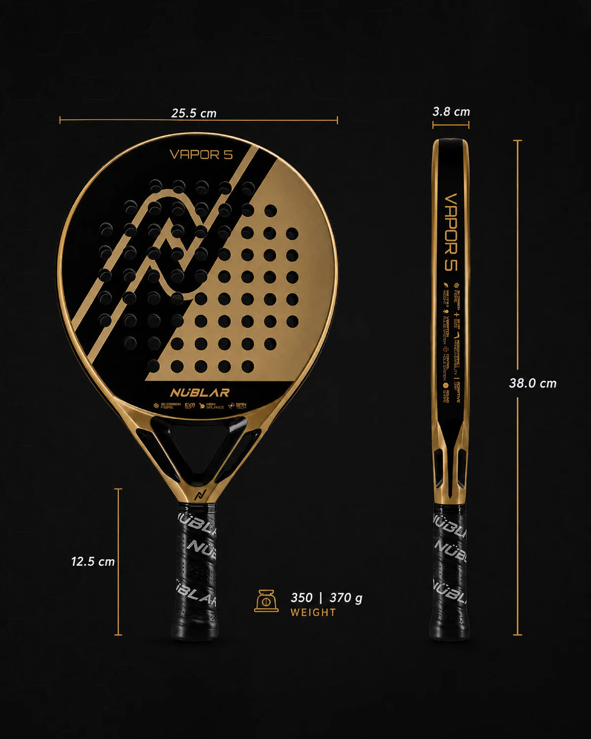NUBLAR VAPOR 5 PADEL RACKET