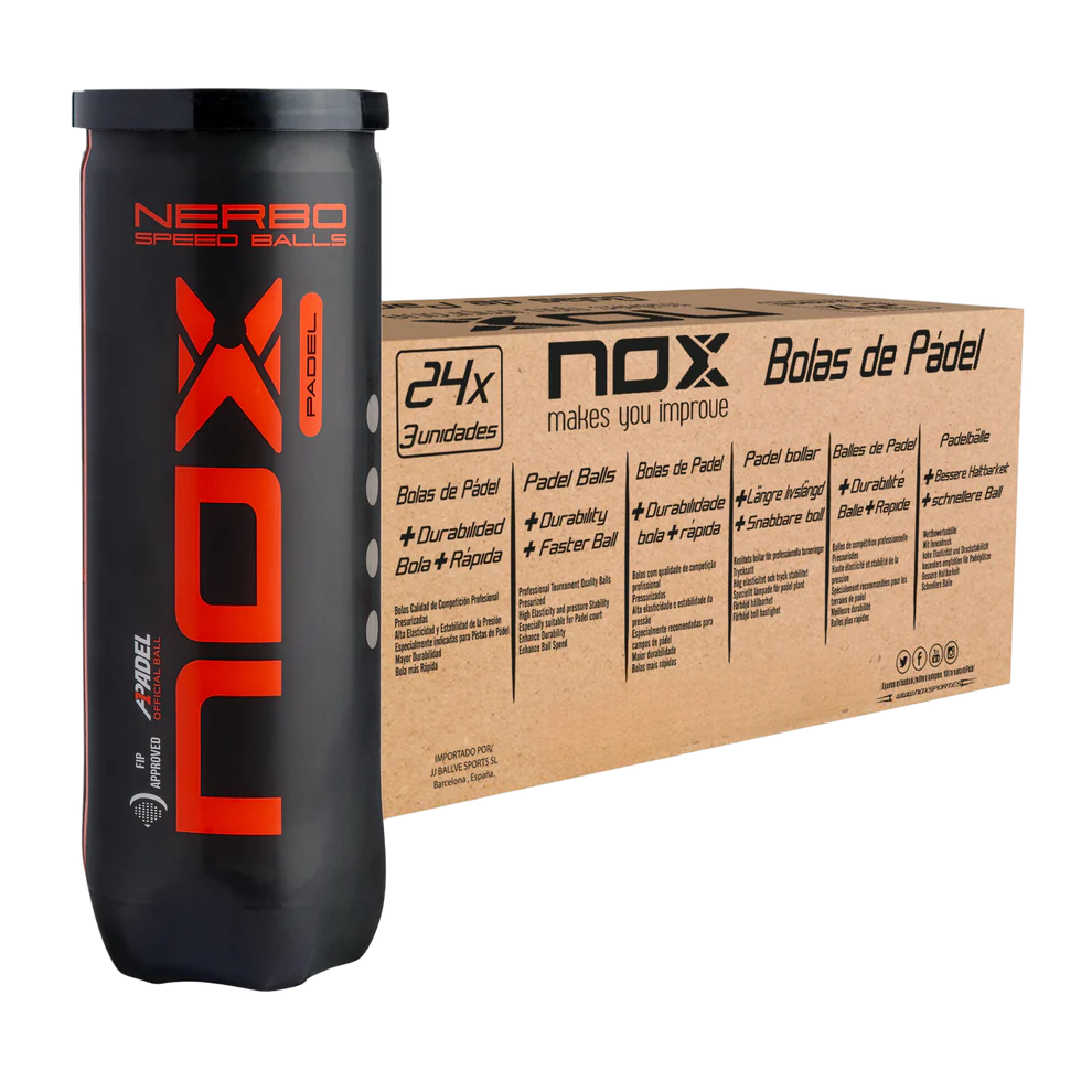 NOX NERBO PADEL BALLS CARTON OF 24 CANS