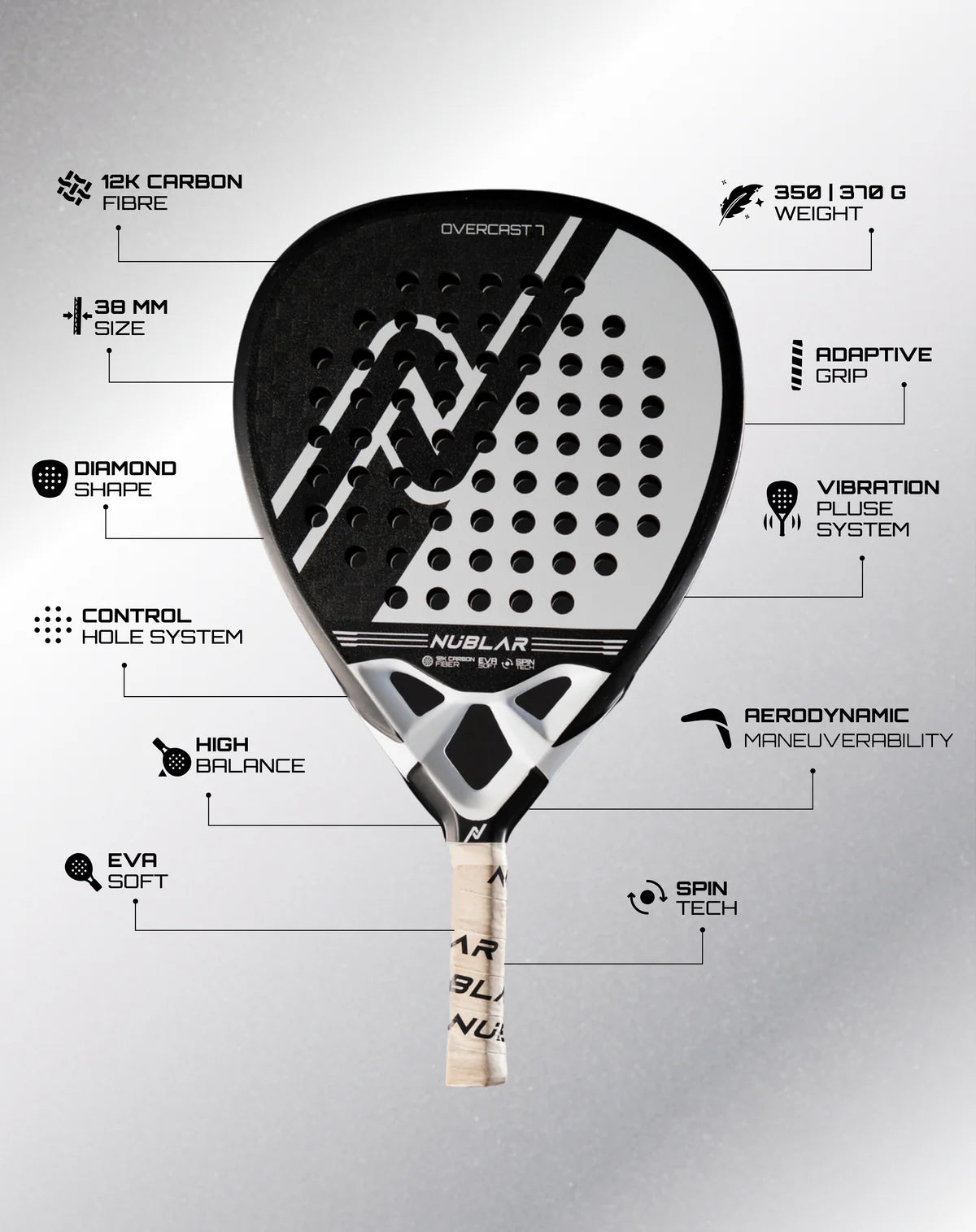 NUBLAR OVERCAST 7 PADEL RACKET