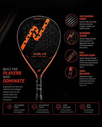 NUBLAR STORM X 9 PADEL RACKET